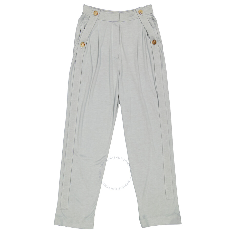 Shop Burberry Ladies Heather Melange Jersey Tailored Trousers