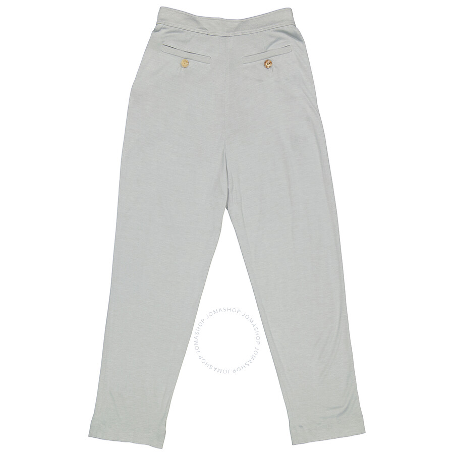 Burberry Ladies Heather Melange Jersey Tailored Trousers In Heather Melange