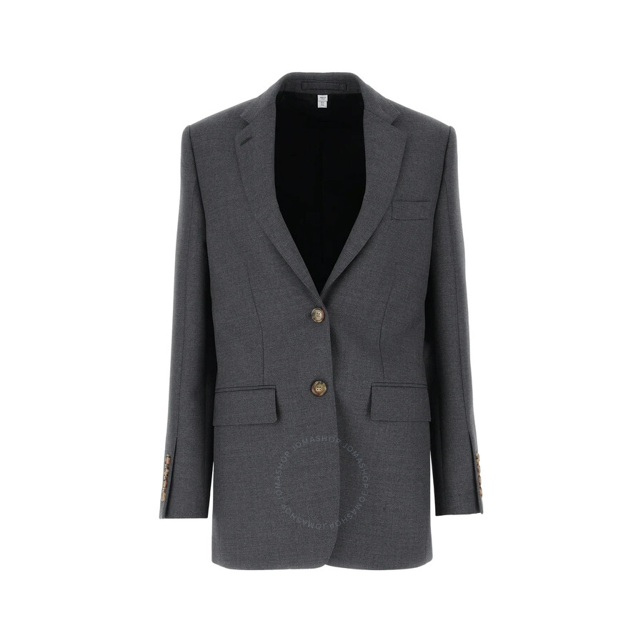Burberry Woman Blazer Steel Grey Size 6 Wool In Grey