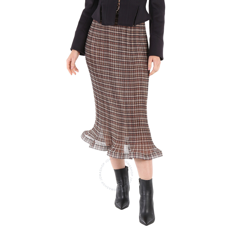 【関税込み】BURBERRY Pleated skirt Burberry Ladies Contrast Graphic Print Pleated Skirt, Brand