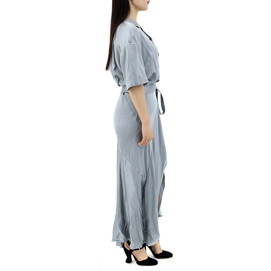 Burberry Ladies Mineral Blue Emily Tie-waist Silk-satin