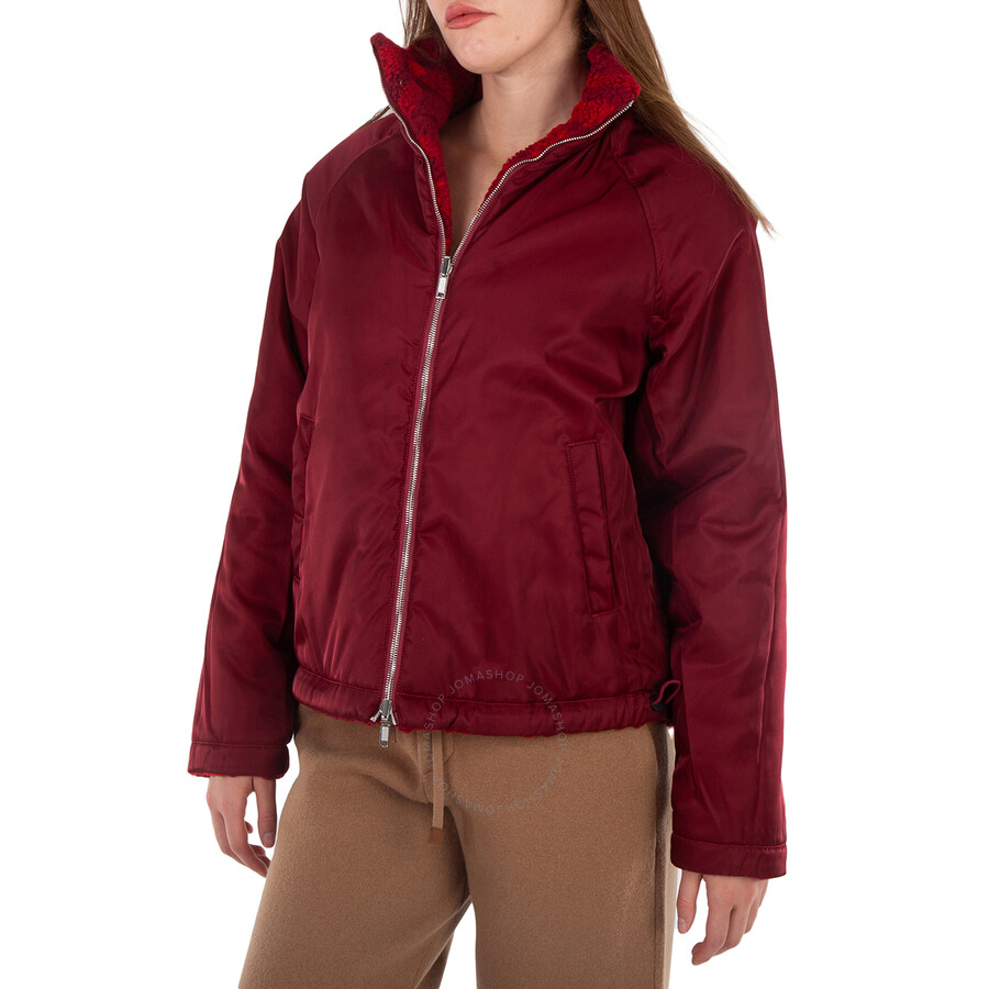 Burberry Ladies Reversible Checked Fleece Bomber Jacket
