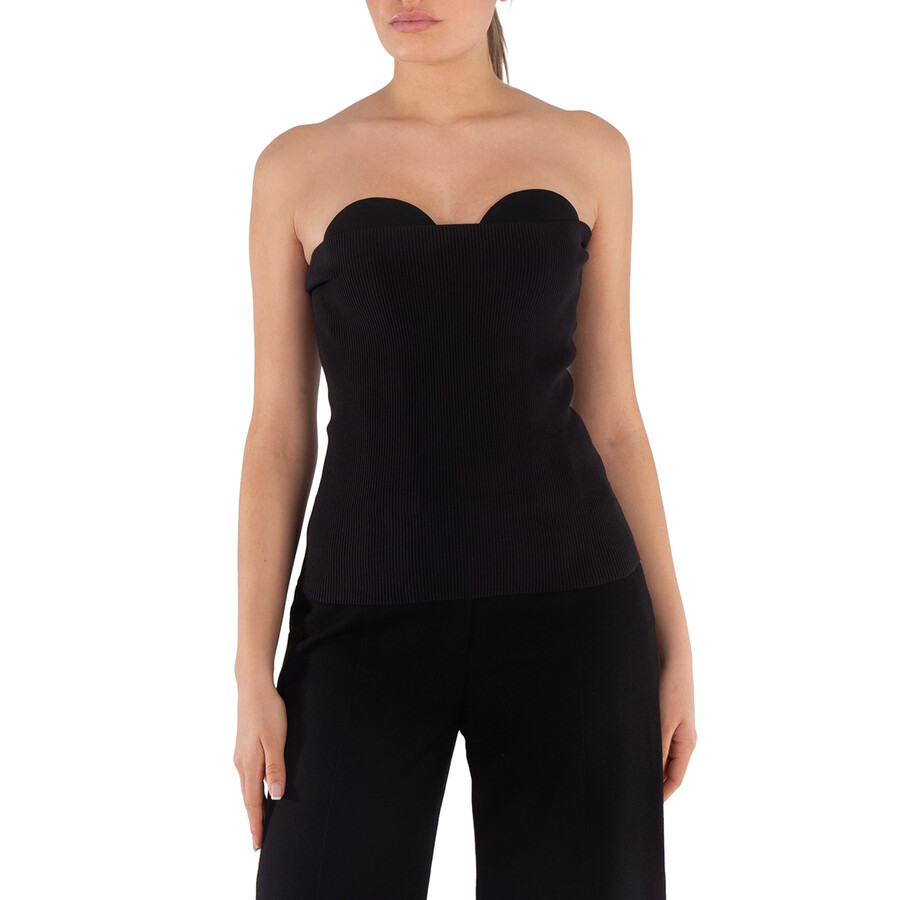 Ladies Ribbed Silk-Blend Corset Top