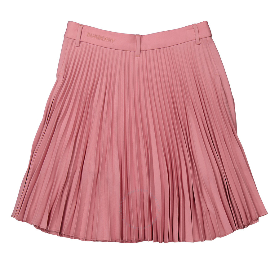 Burberry Ladies Rosy Pink Pleated Midi Skirt In Pink