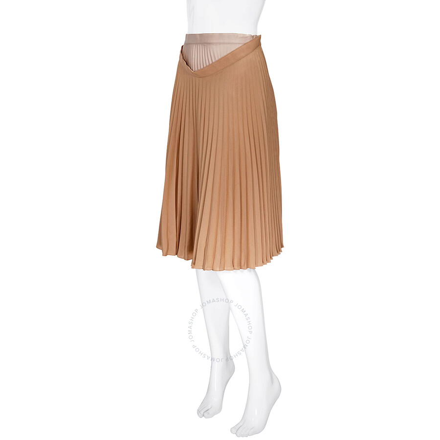 Shop Burberry Ladies Sandbank Layered Pleated Skirt