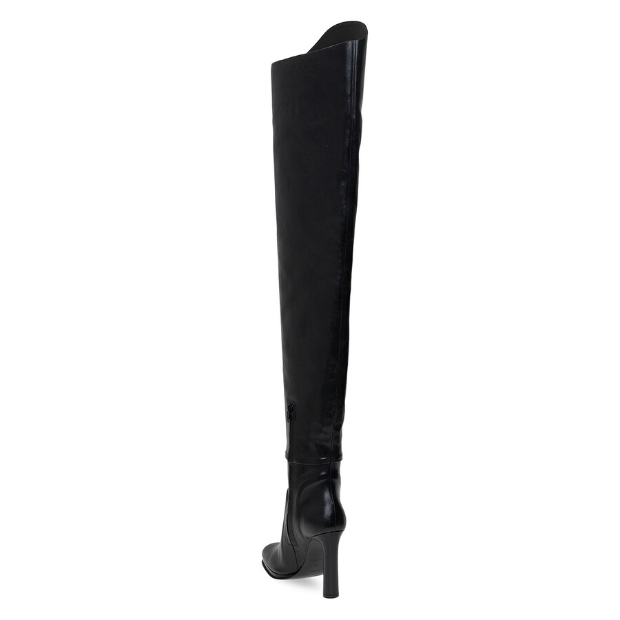 Burberry Ladies Shoreditch Black Porthole Detail Over-the-knee Boots In Black