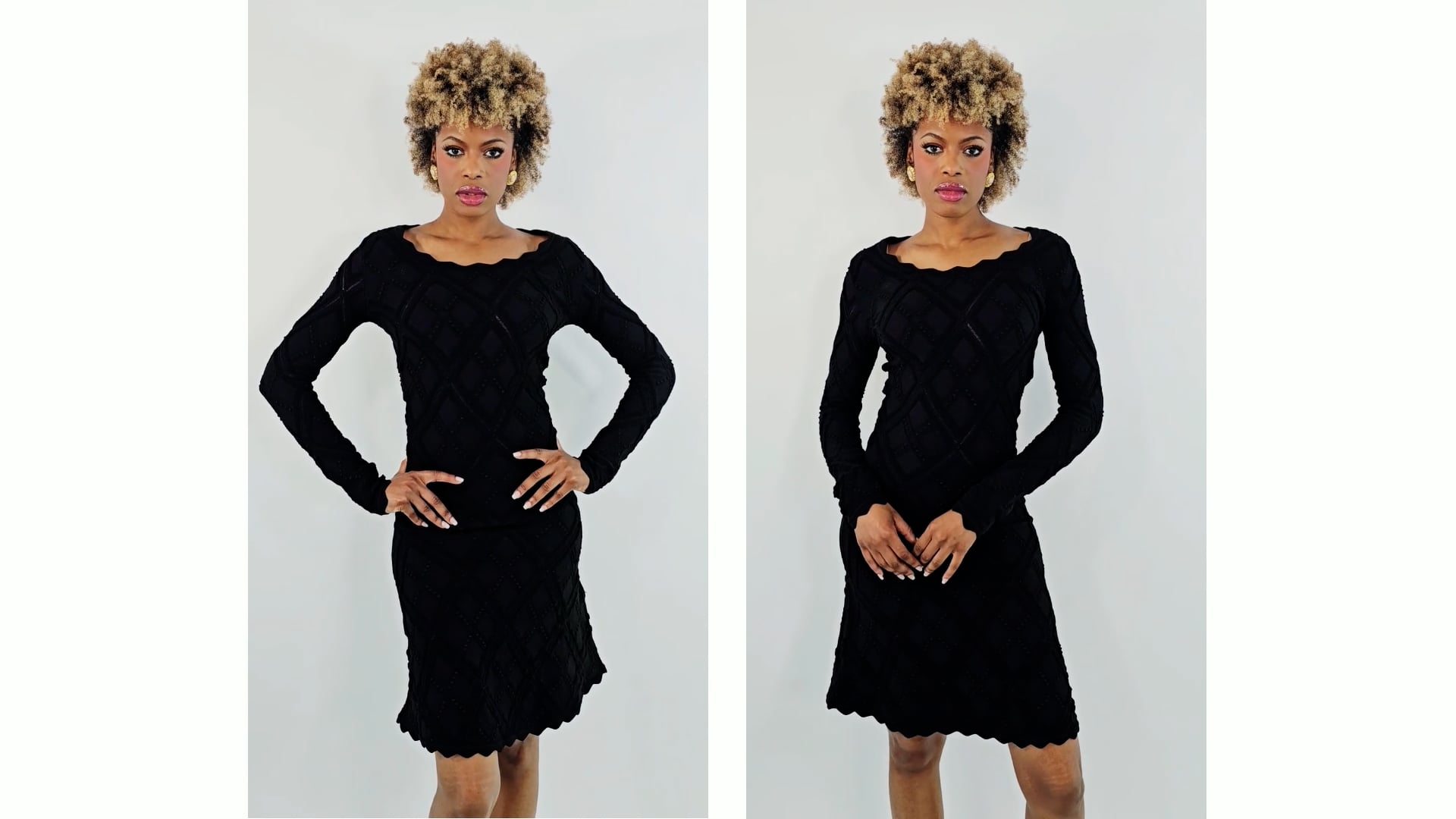 Burberry Ladies Vine Aran Long-Sleeve Knitted Dress, Size Medium