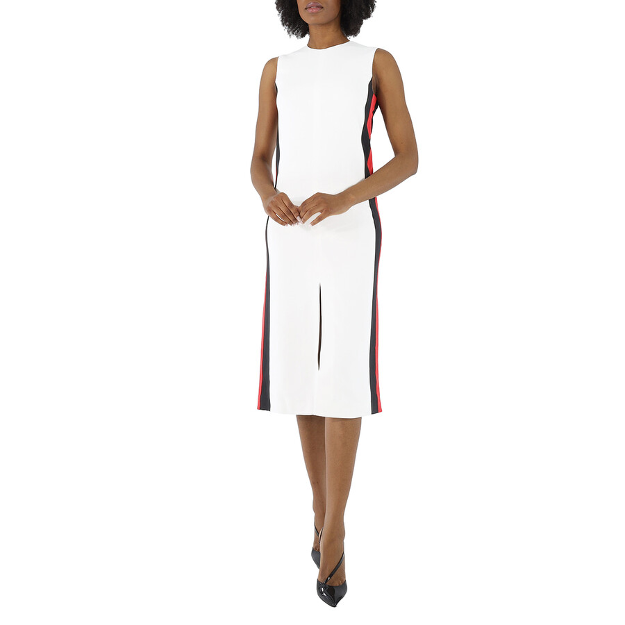 Ladies White Roundneck Sleevless Dress