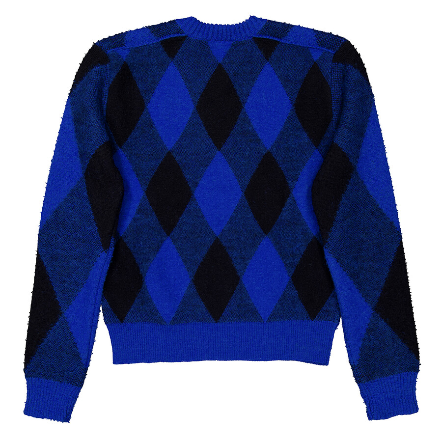 Large Check Crew Knit Sweater