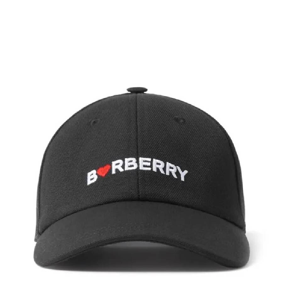 Burberry Logo Curved Peak Cap In Black