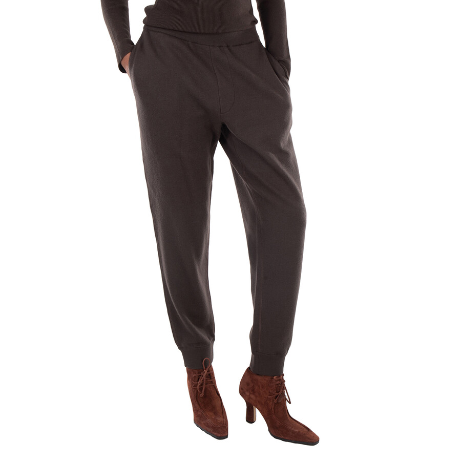 Logo Embroidered Wool Trousers