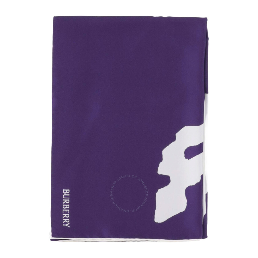 Burberry Logo Printed Split Horse Silk Scarf