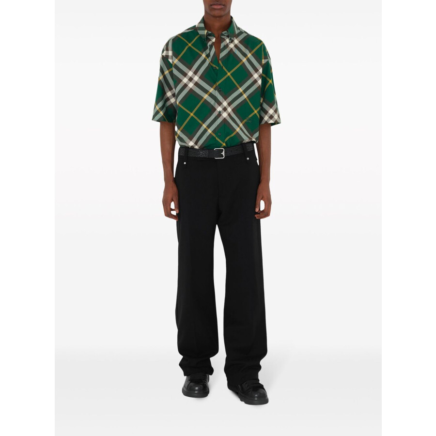 Logo-Embroidered Plaid Shirt