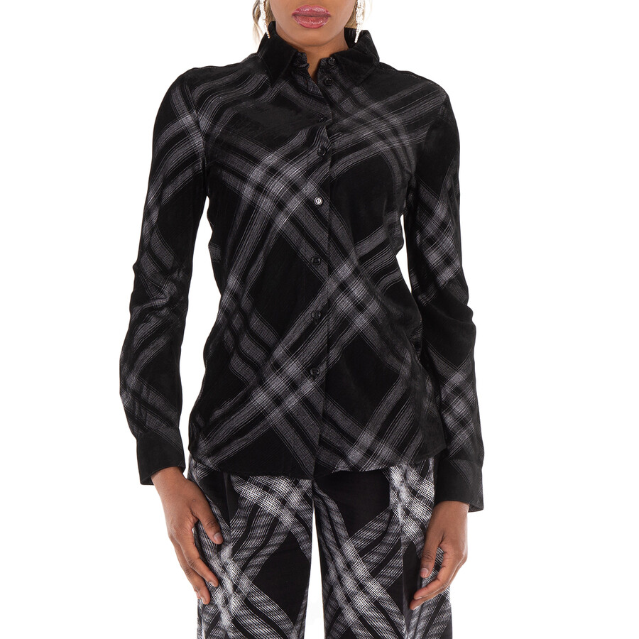 Long Sleeve Check-Print Button Down Shirt