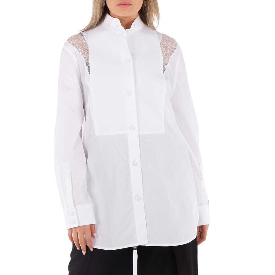 Long Sleeve Lace Trim Shirt