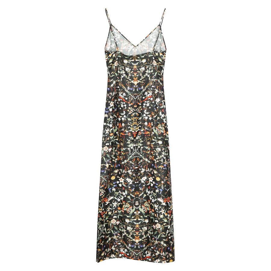 Burberry Maris Floral Silk Slip Dress In Black Ip Pattern In Black