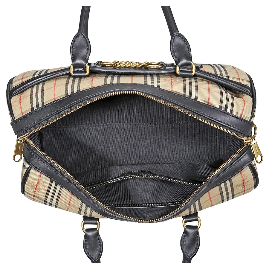 Burberry Medium 1983 Check Link Bowling Bag Black Burberry