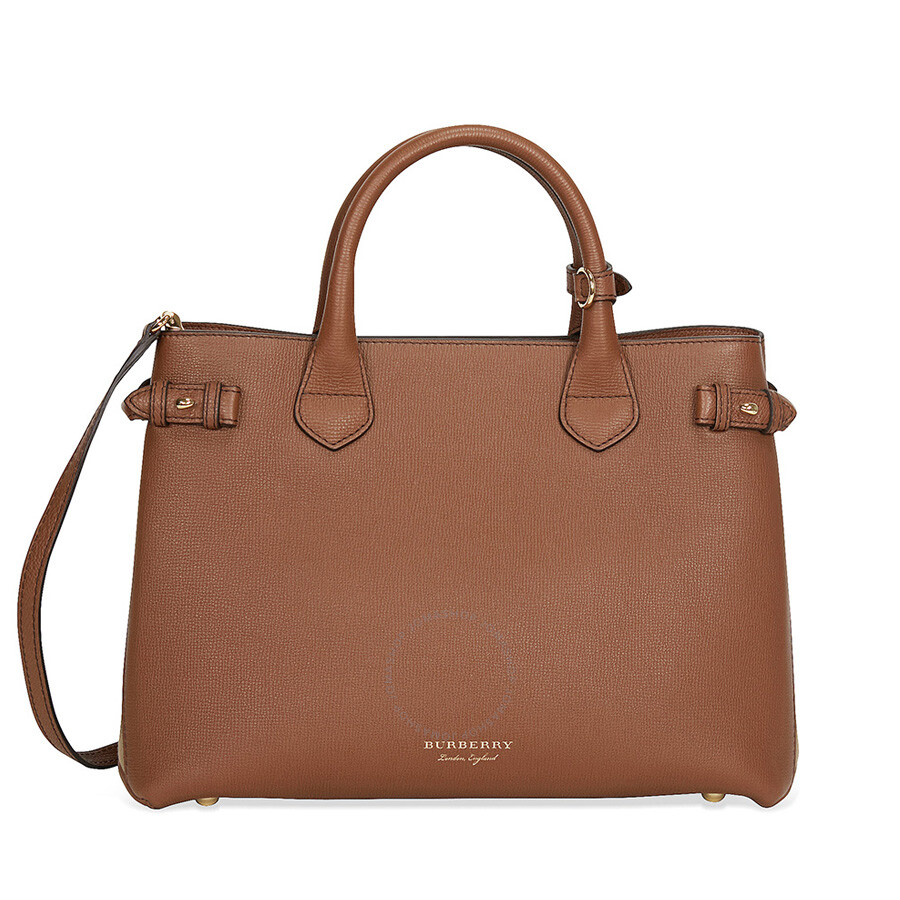 Burberry Medium Banner House Check Leather Tote - Tan 4023695 ...