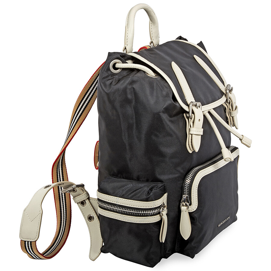 Burberry Medium Nylon and Leather Rucksack Black Burberry Handbags