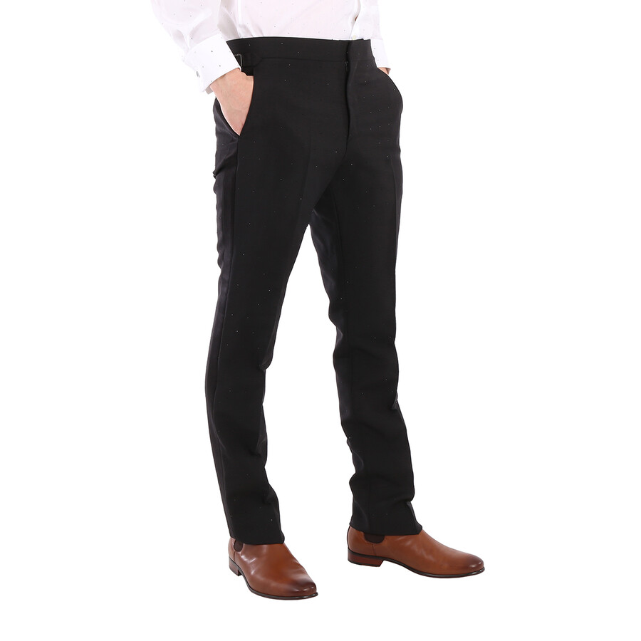 Burberry Sade Satin Band Wool Trouser In Black