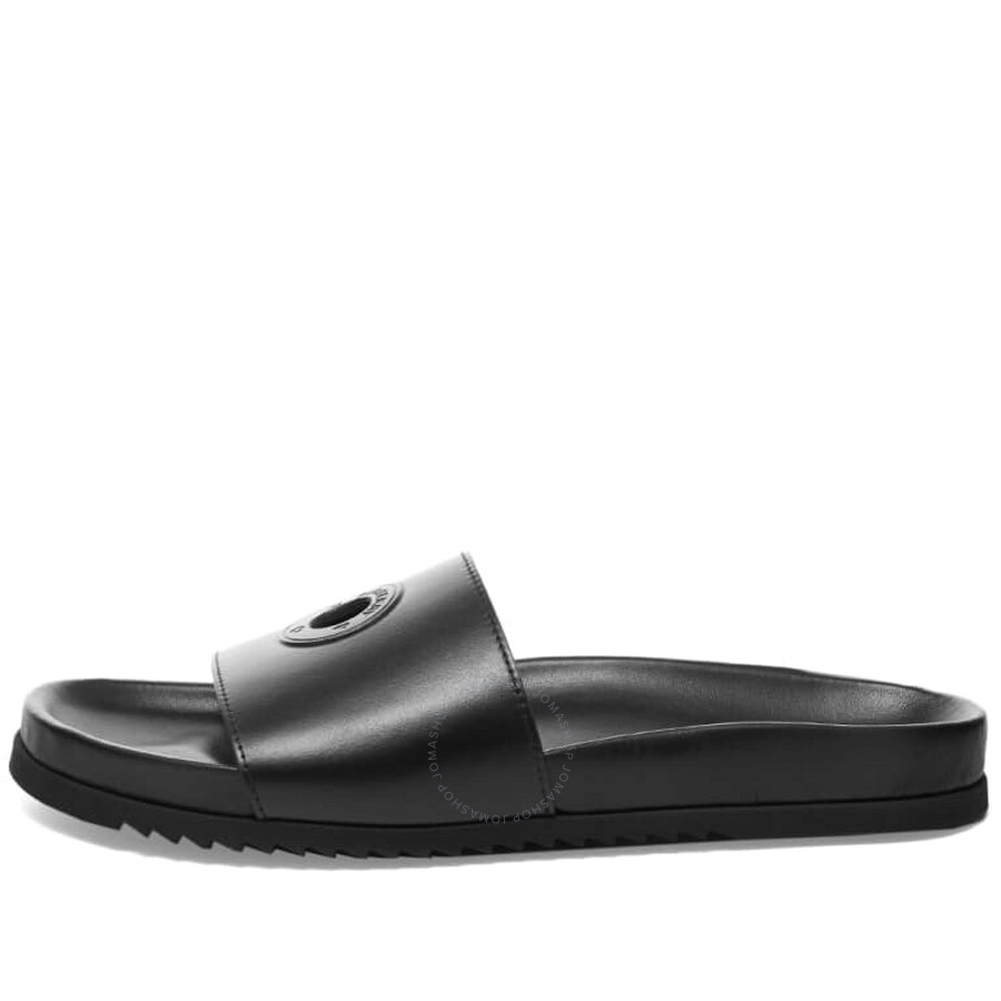 Shop Burberry Men's Black Melroy Slide