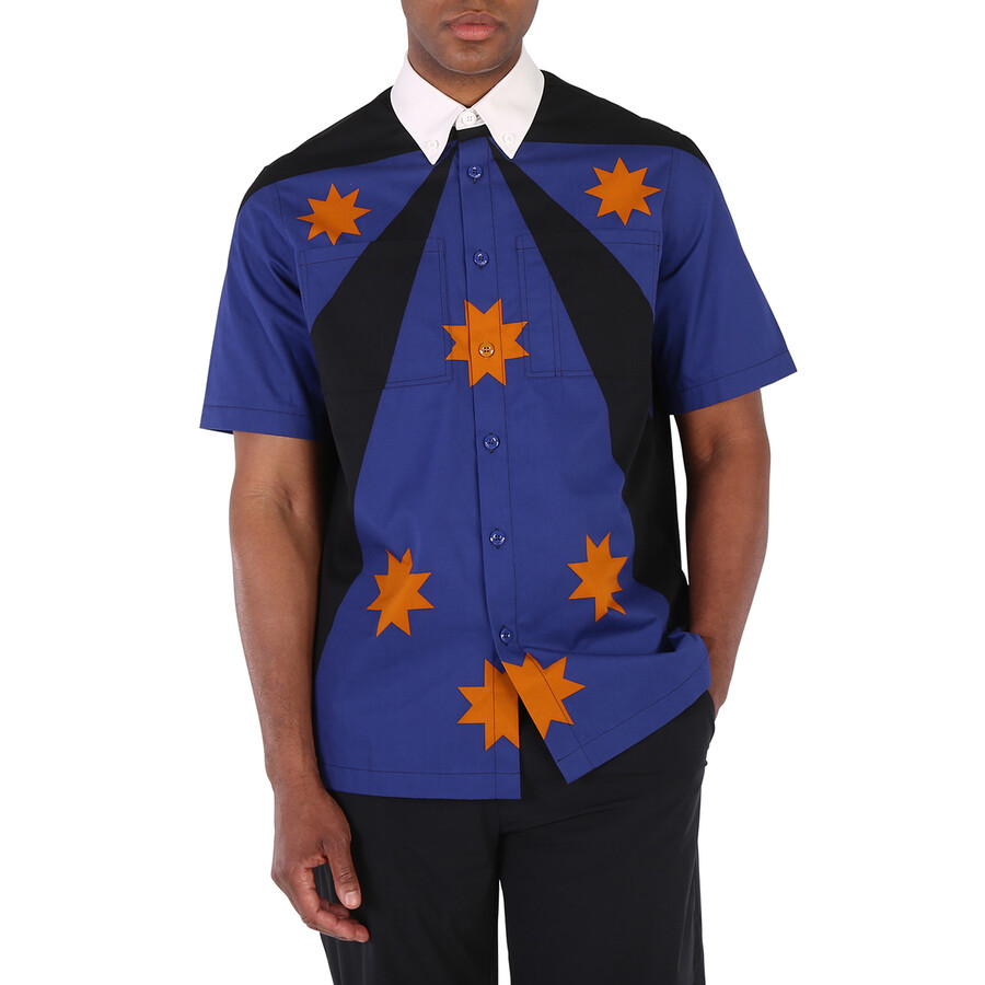 Men's Bright Navy Short-Sleeve Star Detail Shirt