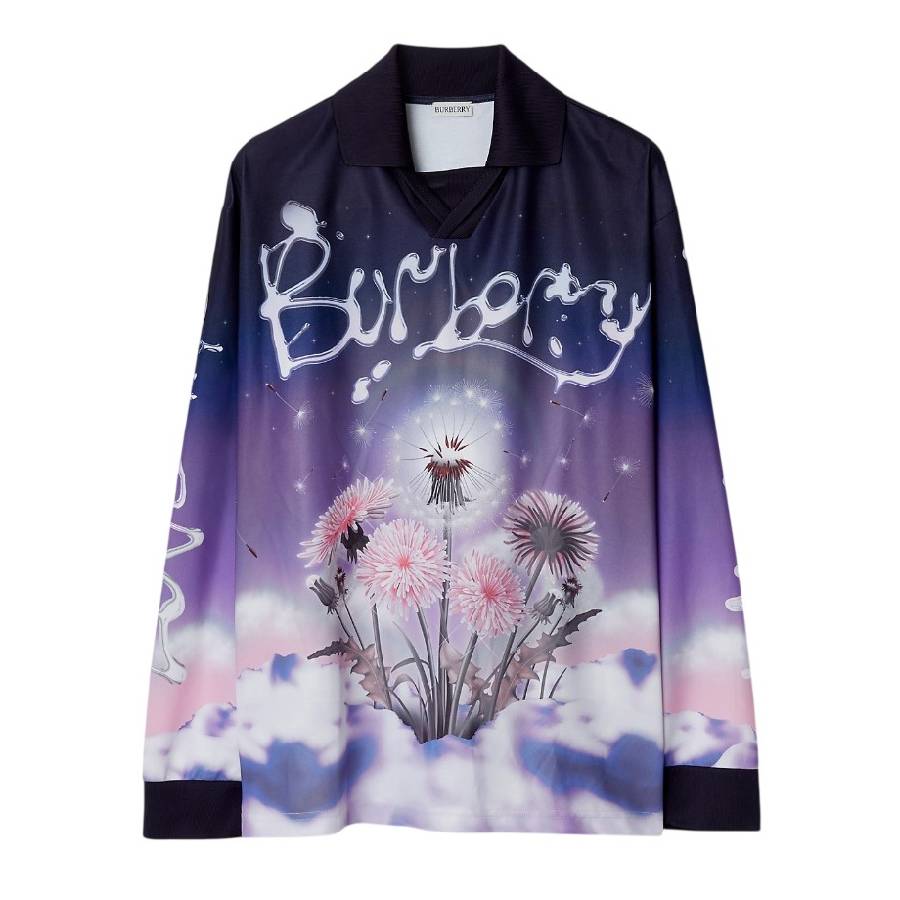 Burberry Men's Dandelion Graphic Print Shirt, Size Large 8083190