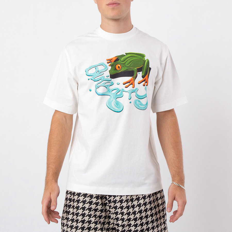 Men's Frog Crew Neck Cotton T-Shirt, Size Medium