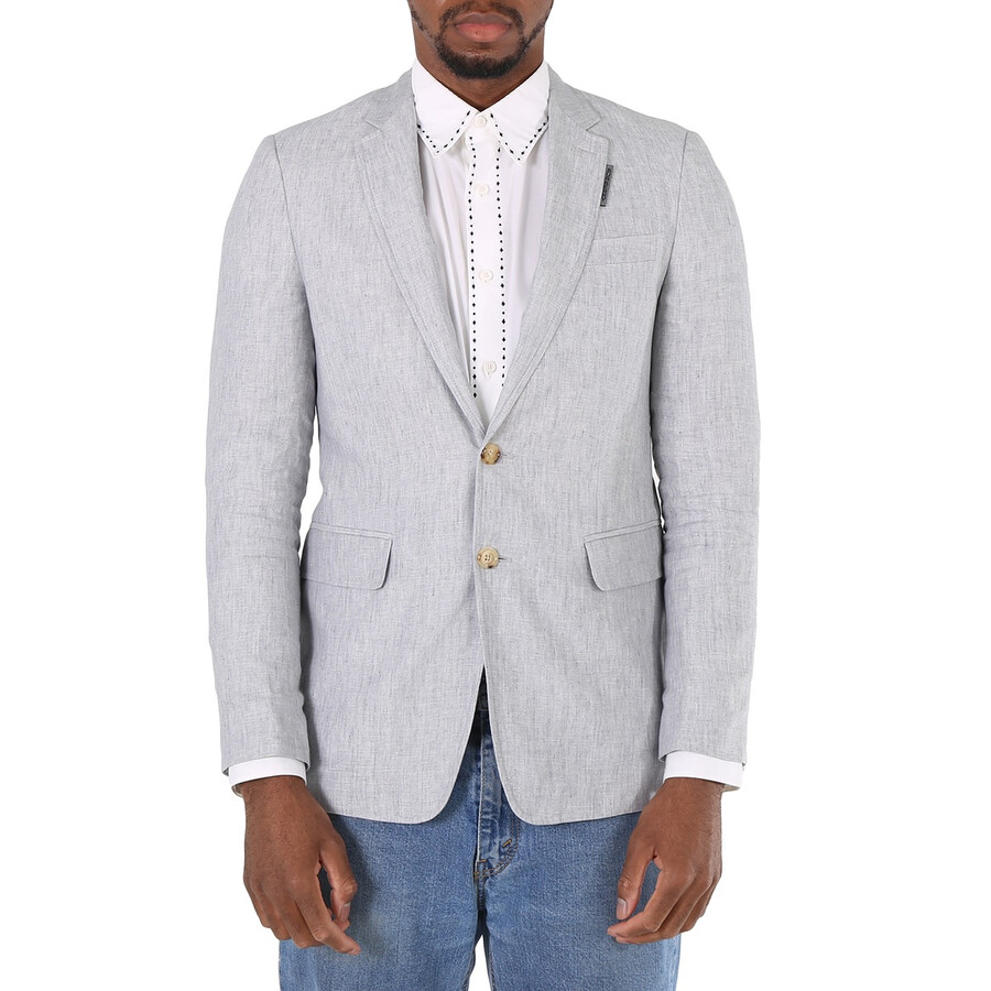 Burberry Men's Heather Melange Slim Fit Linen Tailored Jacket, Brand