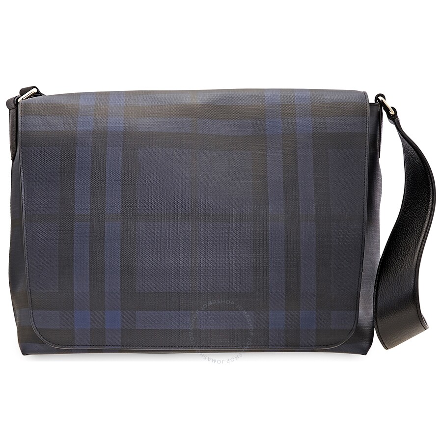 Burberry Men's Large London Check Messenger Bag Navy/Black Burberry