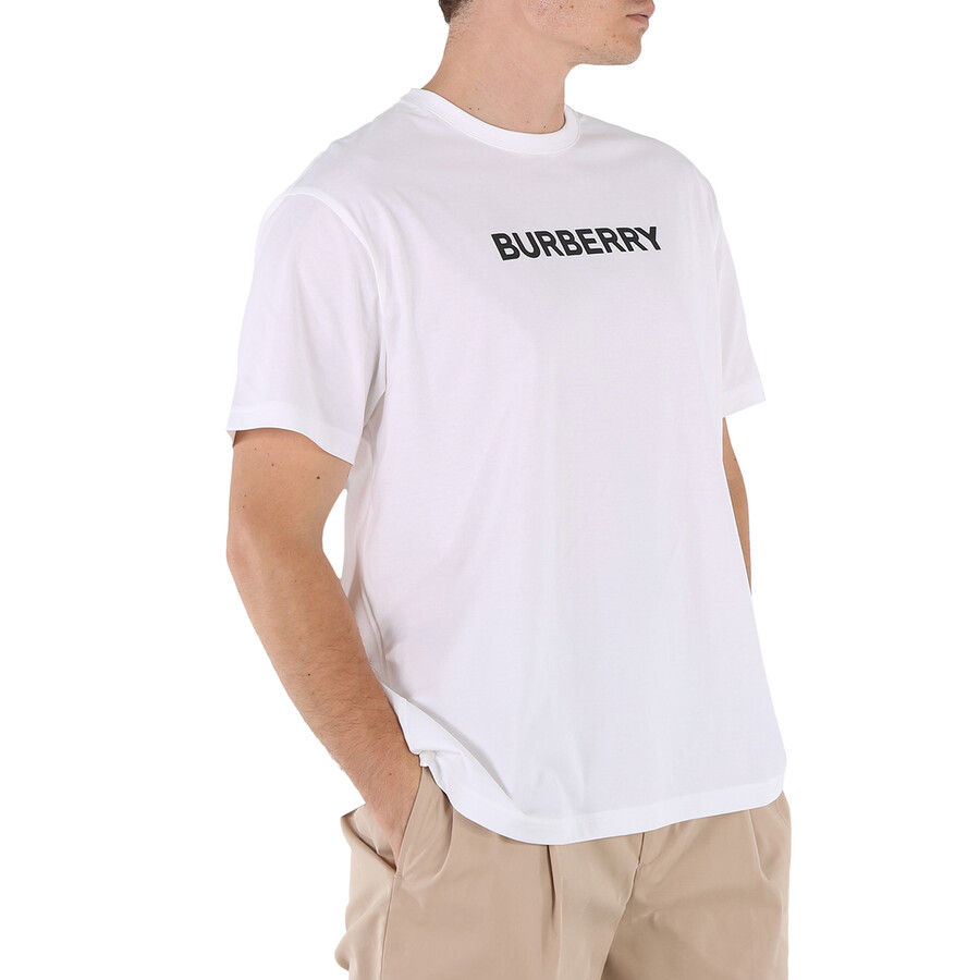 Burberry Logo Print Cotton Oversized T-shirt In White
