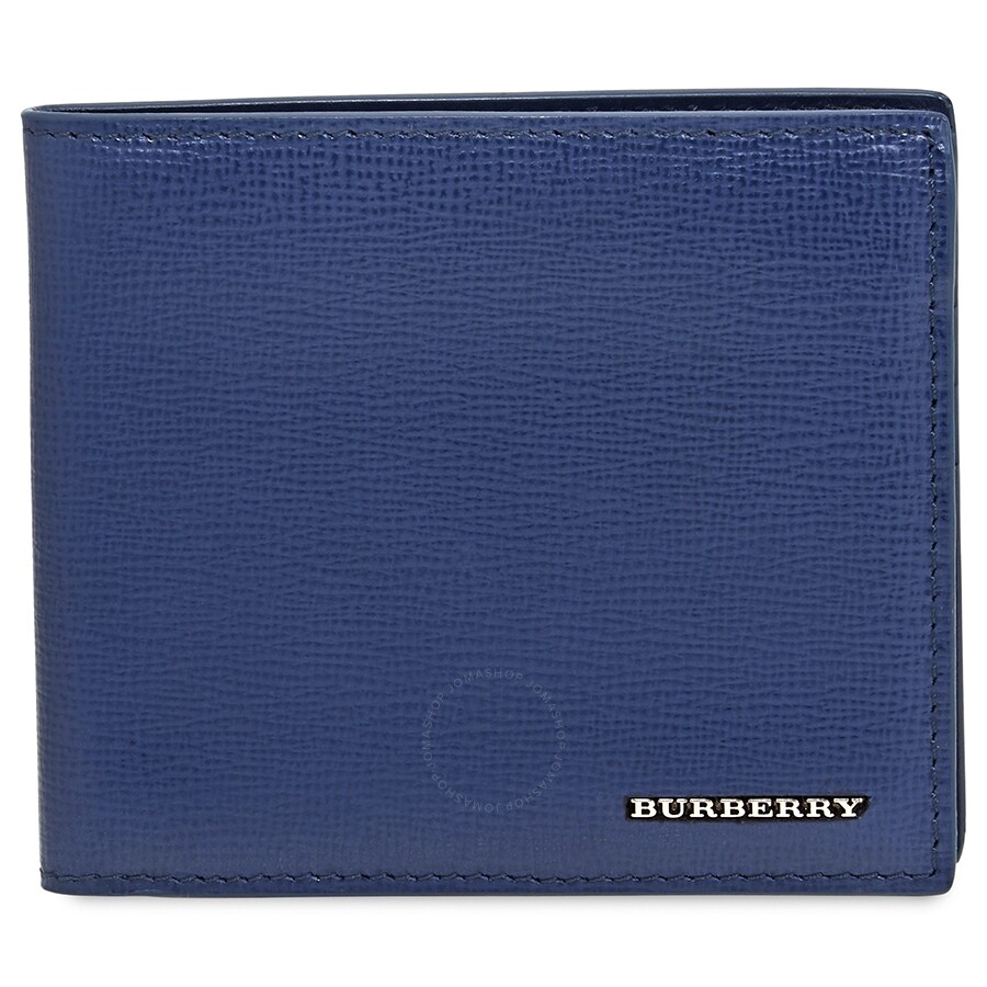 Burberry Men's London Leather Billfold 8CC Wallet Dusty Blue