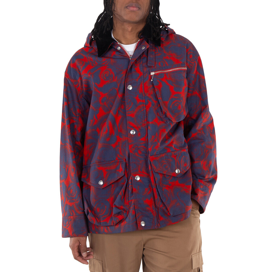 Burberry Men's Pillar Rose Print Field Jacket, Size Large