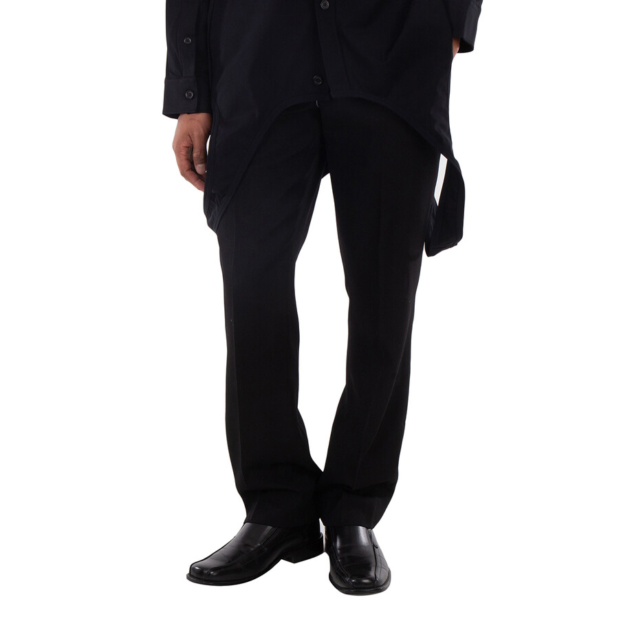 Men's Slim Fit Tailored Wool Trousers, Brand Size 48 (Waist Size 32.7