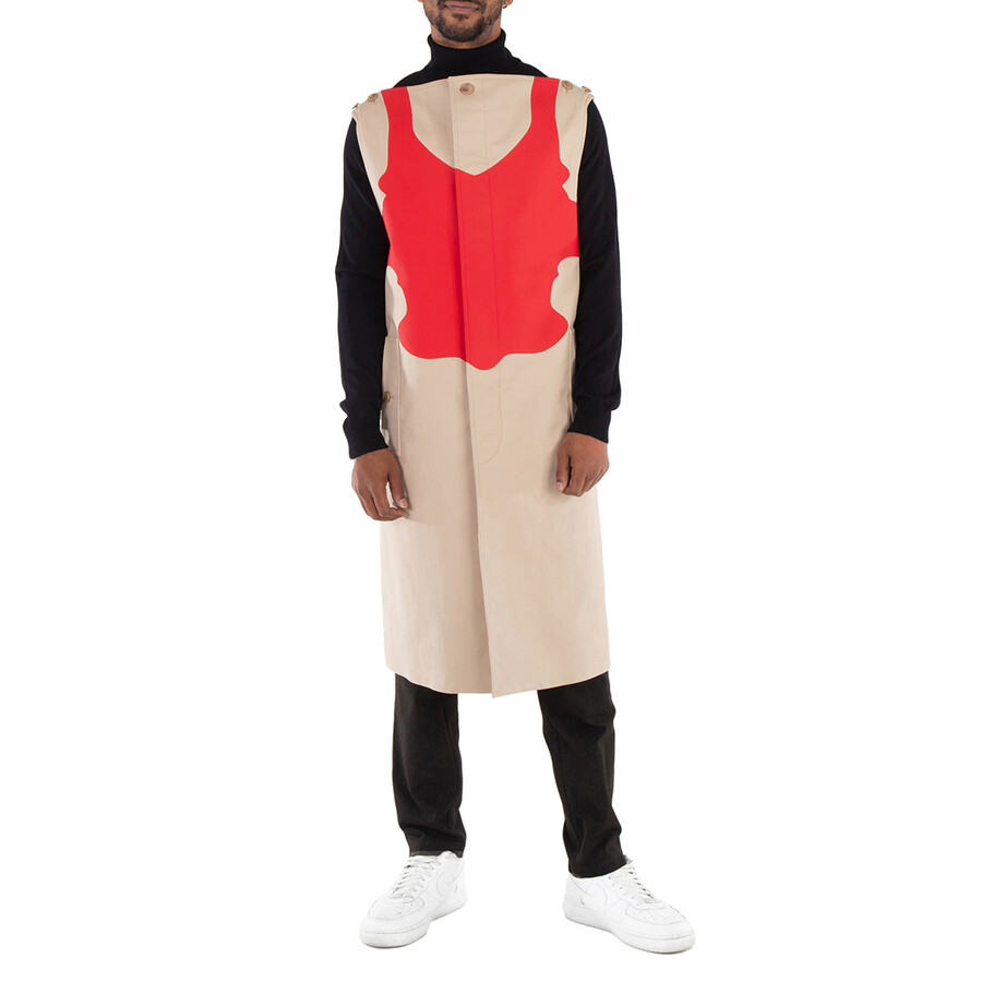 Men's Soft Fawn Reconstructed-Print Sleeveless Car Coat