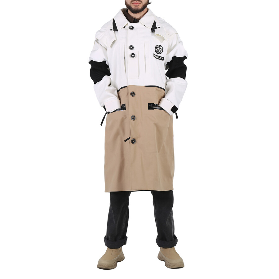Men's Two-tone Detachable Hood Cotton Reconstructed Car Coat