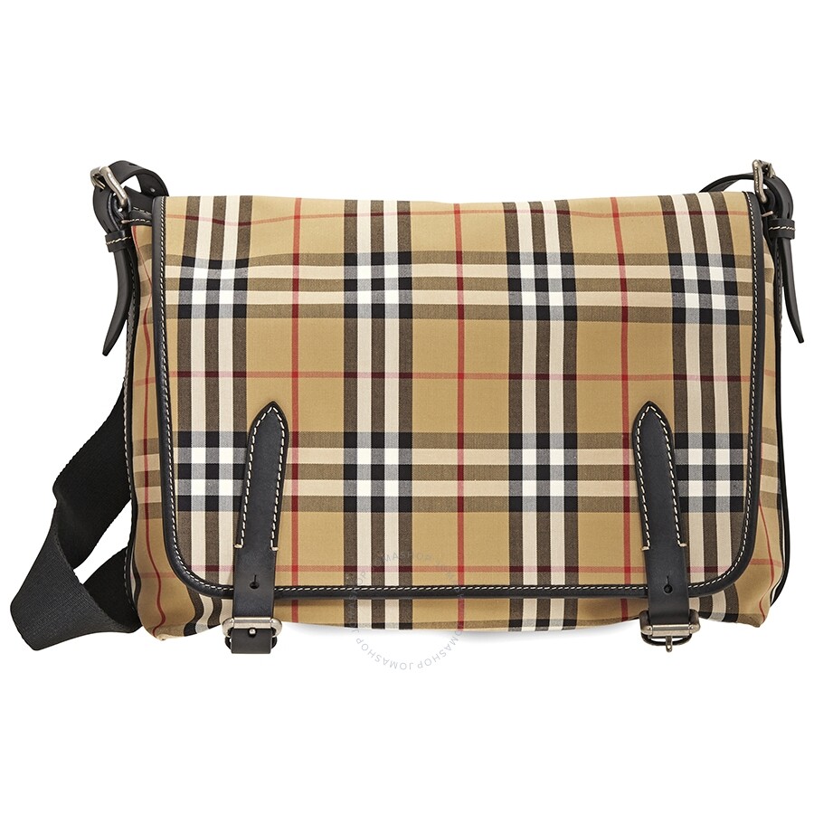 Burberry Men's Vintage Check Medium Burleigh Messenger bag Burberry Handbags
