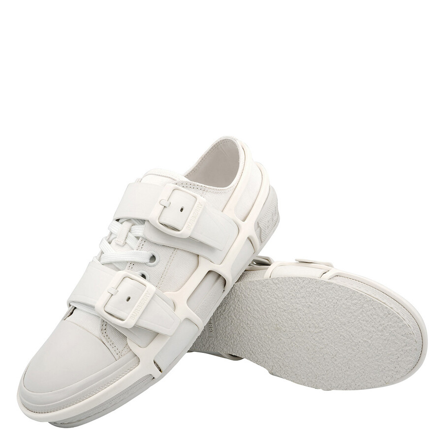 Burberry White Tela Sneaker With Outer Structure In Rubber  In White