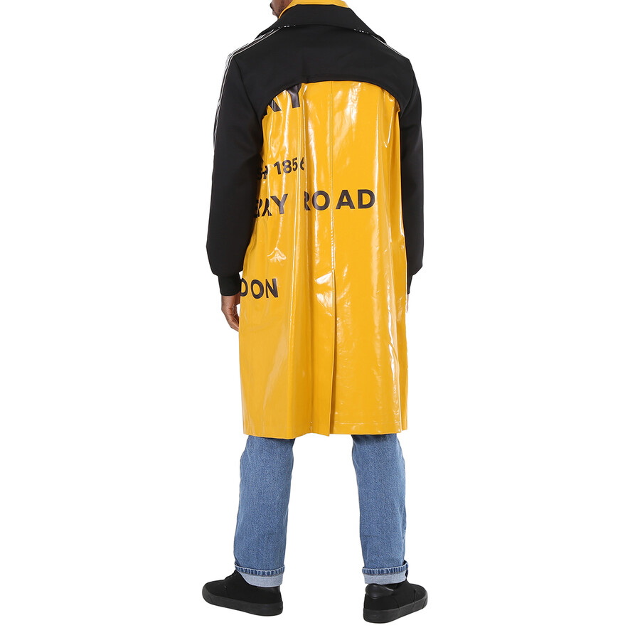 Burberry Men's Yellow Norfolk Track Top Panel Horseferry Print Car Coat In Yellow