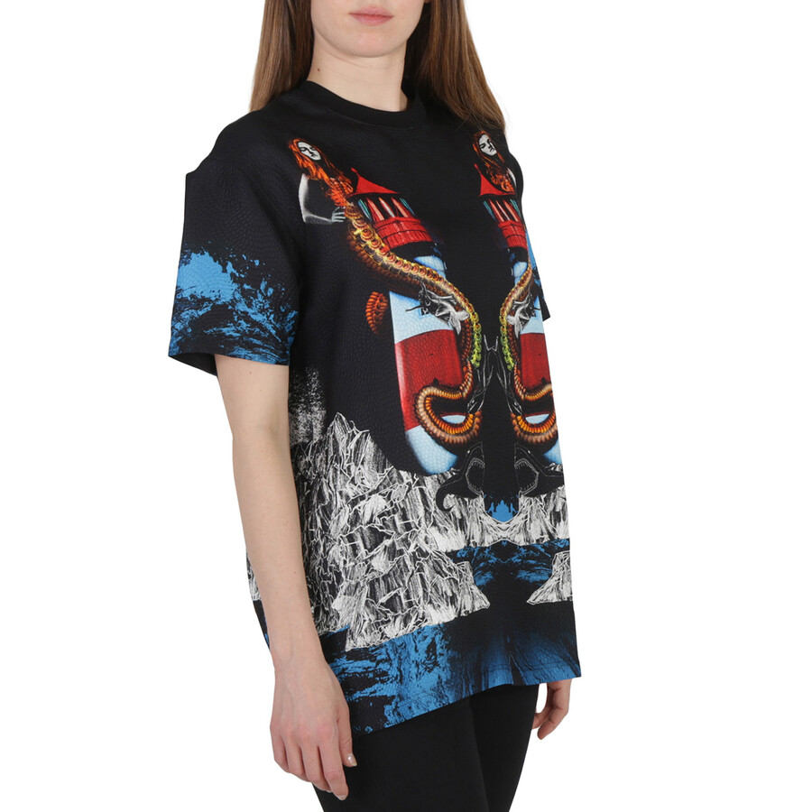 Shop Burberry Mermaid Lighthouse Graphic Print T-shirt In Blue