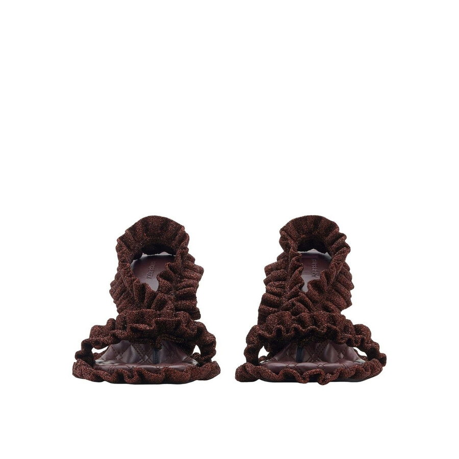 Burberry Metallic Ruff Heeled Sandals In Brown
