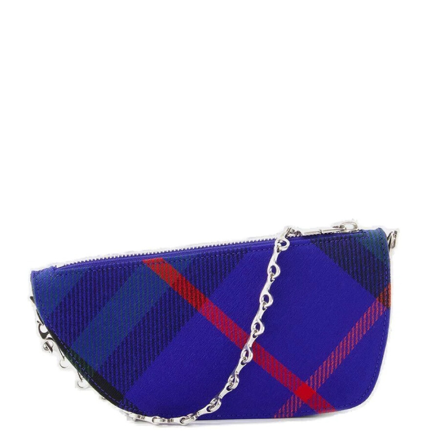 Burberry Blue Canvas Check Shield Mini Shoulder Bag