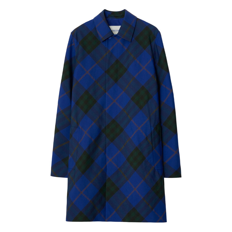 Burberry Checked Twill Single-breasted Car Coat