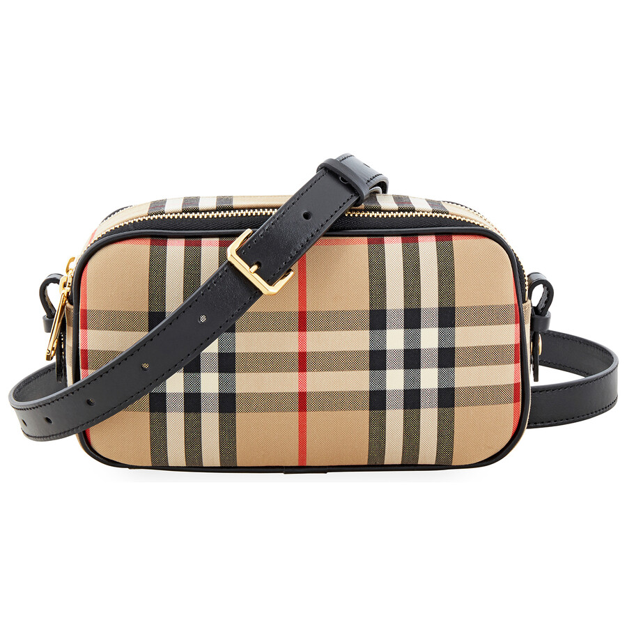Burberry Mini Vintage Check and Leather Camera Bag Burberry
