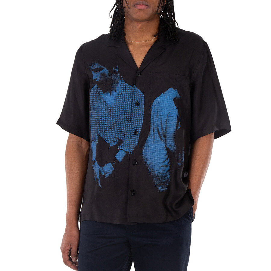 Tシャツ・カットソー Burberry FW25 Embroidered silk shirt (8050279 A7028) Burberry Mod-Print Silk Robias Shirt, Size Small 8071882