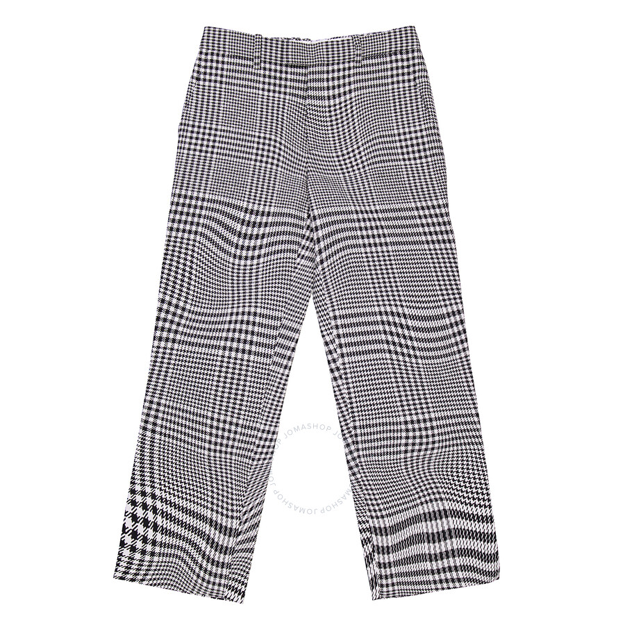 Burberry Monochrome Vintage Check Trousers In Gray