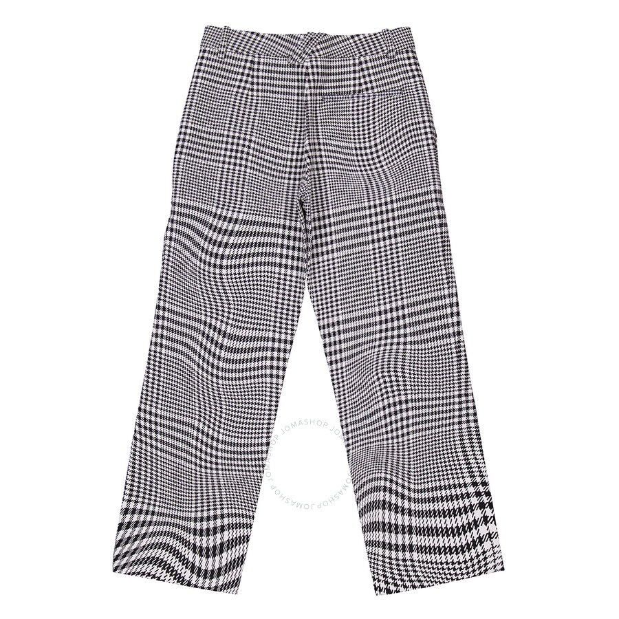 Burberry Monochrome Vintage Check Trousers In Gray