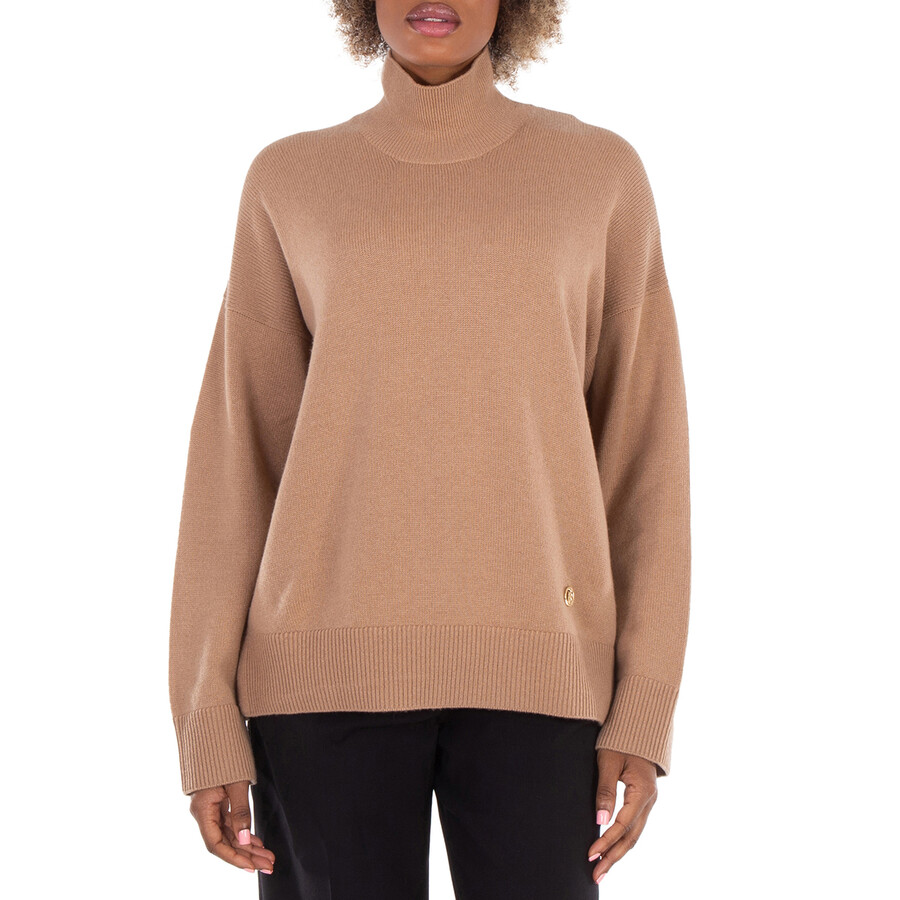 Monogram Motif Cashmere Funnel Neck Sweater