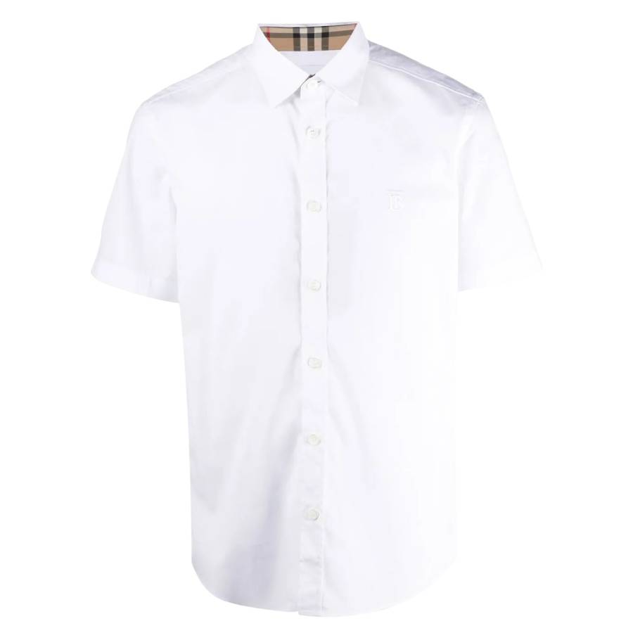 Burberry Monogram Motif Stretch Cotton Shirt, Size XX-Small