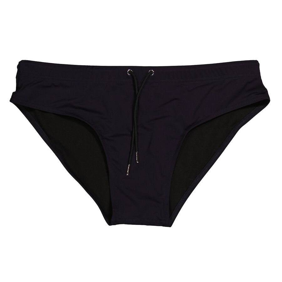 Navy Grayes Logo Print Swim Briefs